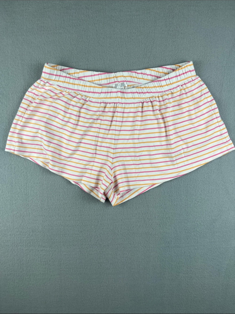 Lake Pima Cotton Pijama short in orange and pink stripe 
Size: Large